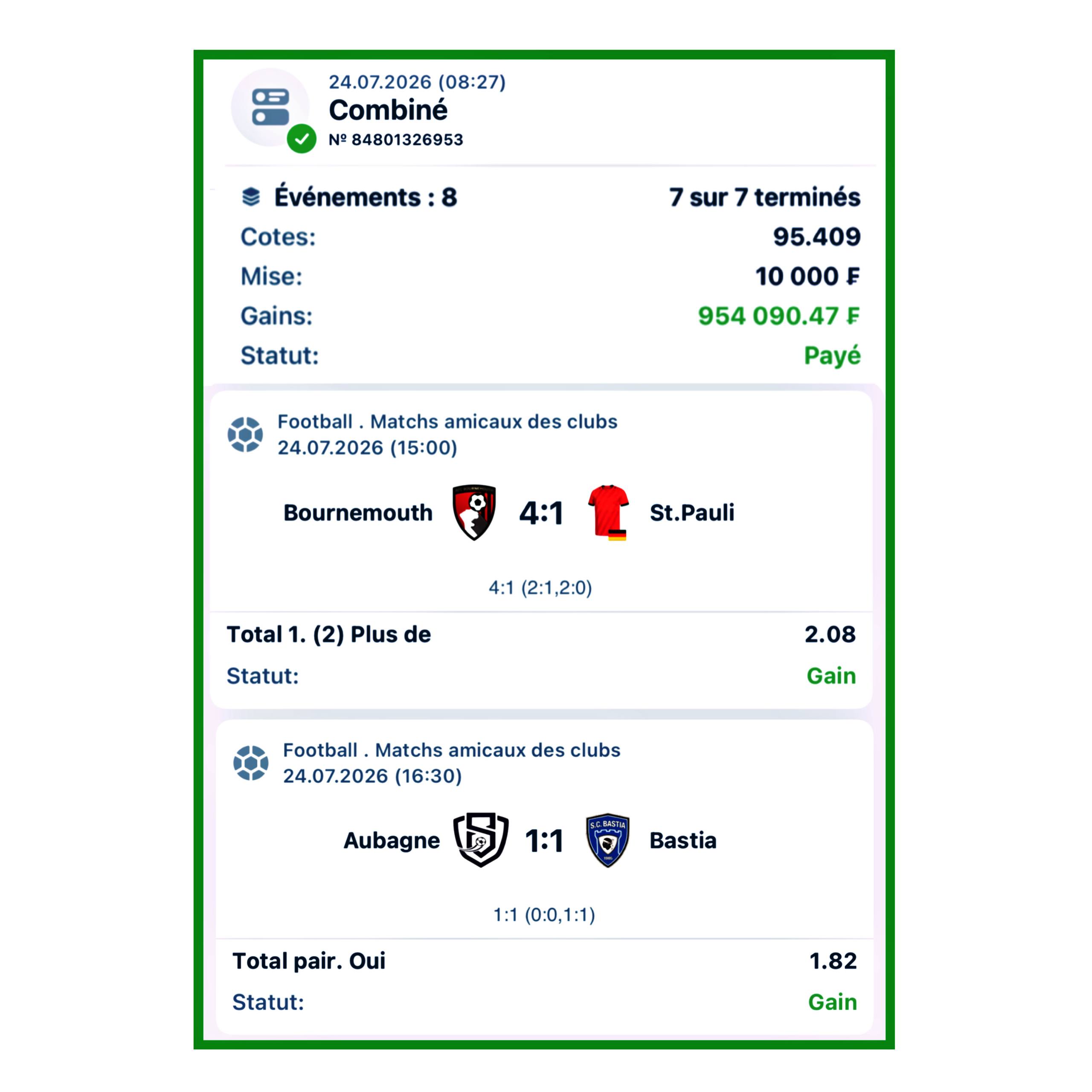 Aperçu Borel Pronos 2