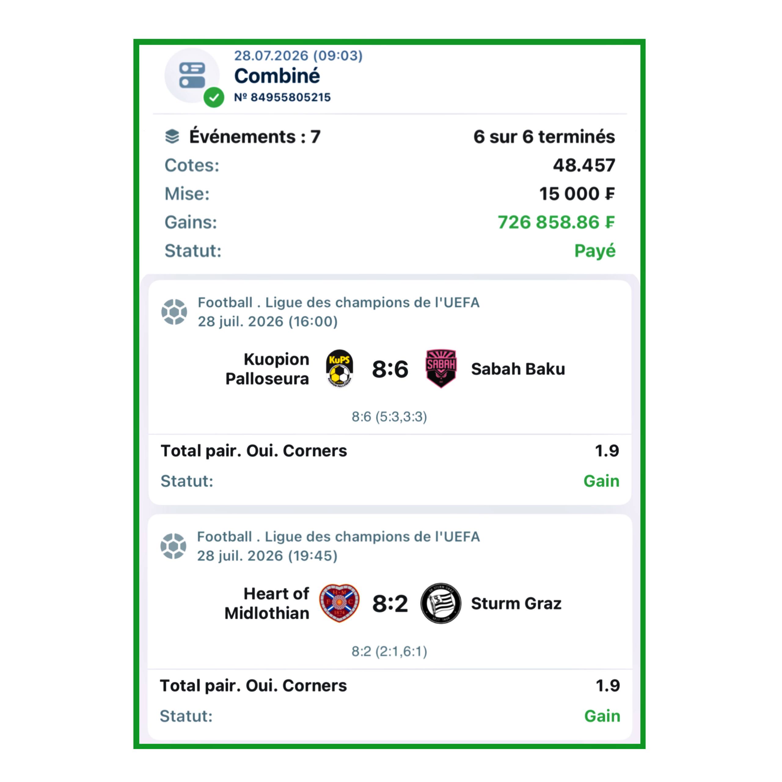 Aperçu Borel Pronos 4