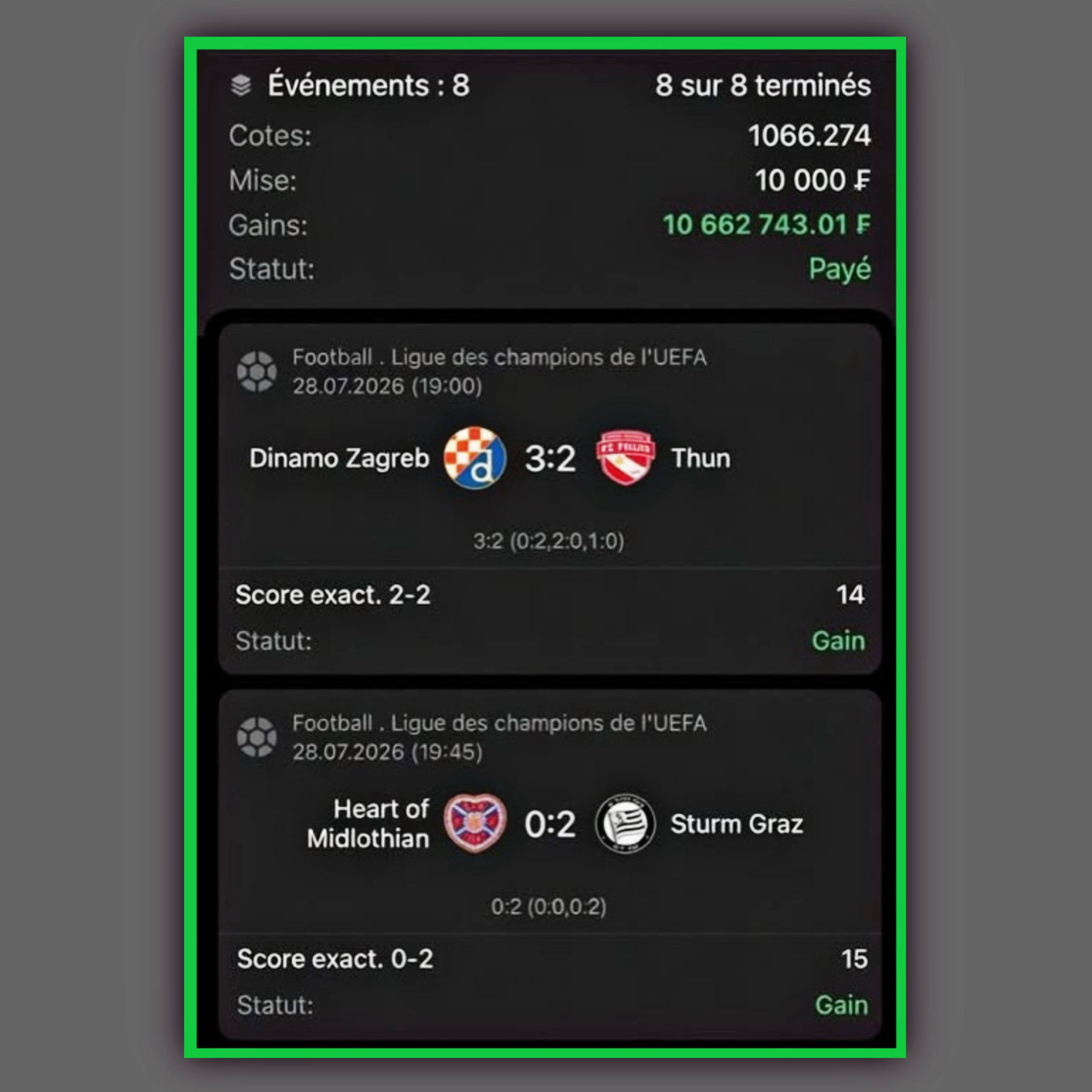 Aperçu Borel Pronos 5
